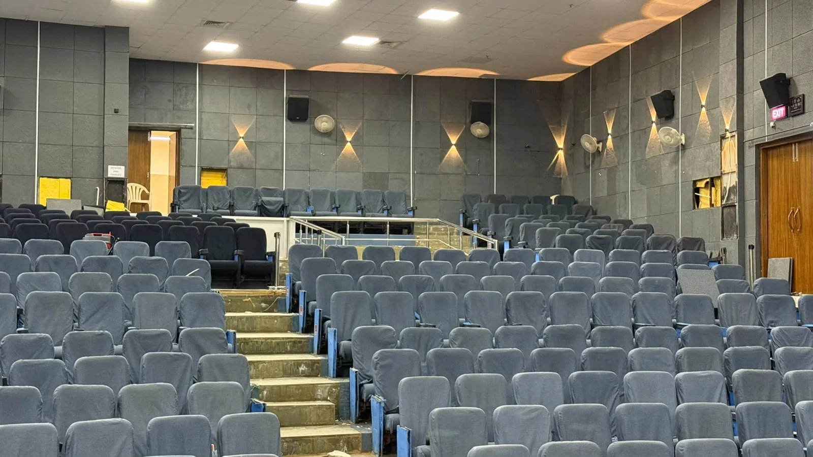 Completed auditorium seating and carpet